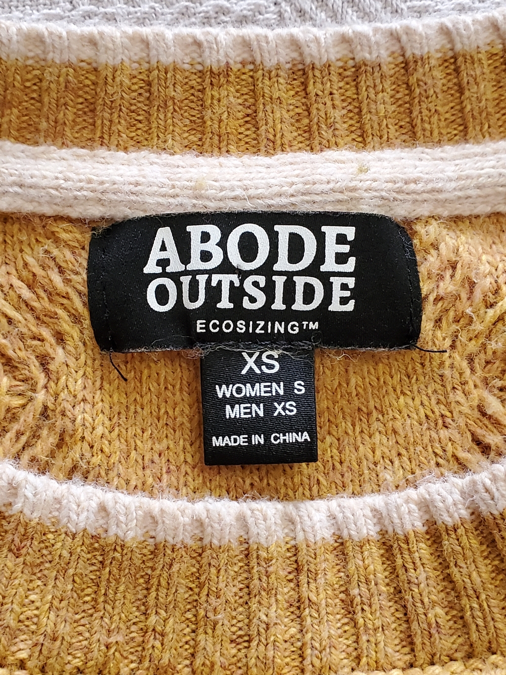 Abode Outside Waypoint Mustard Yellow Cable Knit Pullover Sweater View 2